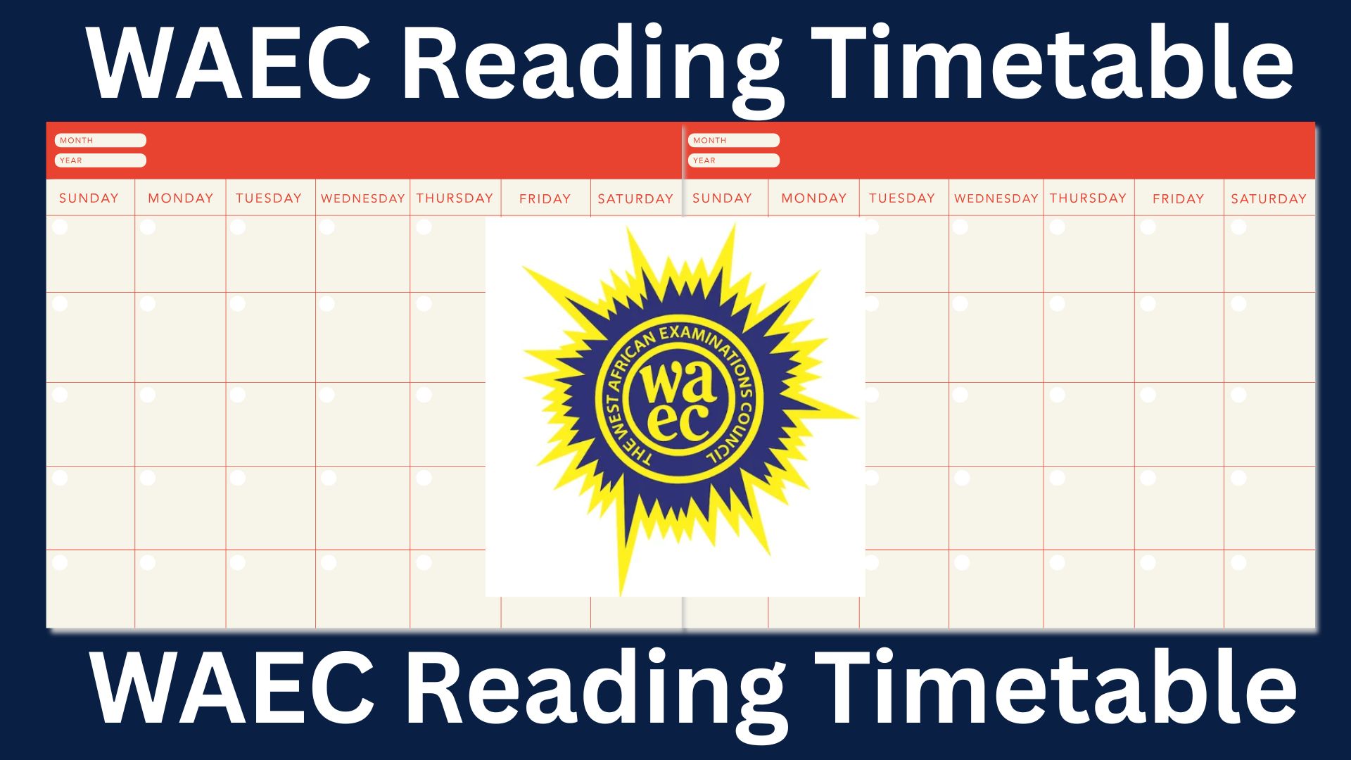 WAEC Reading Timetable: How to Plan Your Subjects Properly